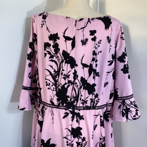 Lane Bryant Pink and Black Floral Midi Dress - Picture 7 of 11